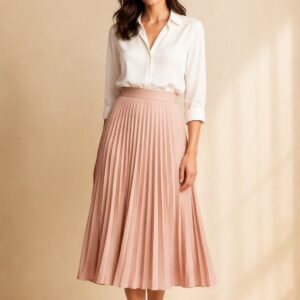 Amour Pleated Midi Skirt